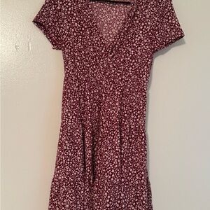 No Boundaries Burgundy Floral Midi Dress